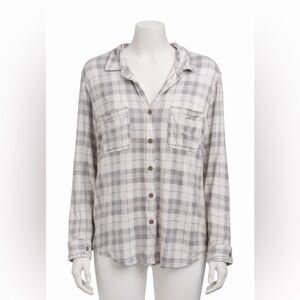 C&C California Light Gray Plaid Shirt